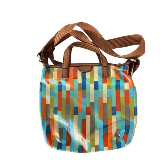 Fossil Key Per Coated Canvas Crossbody Bag Block - Picture 3 of 4